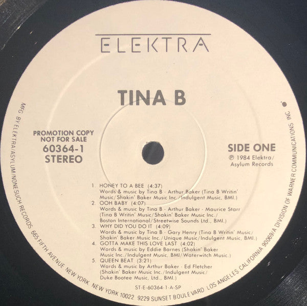 Tina B : Tina B (LP, Album, Promo)