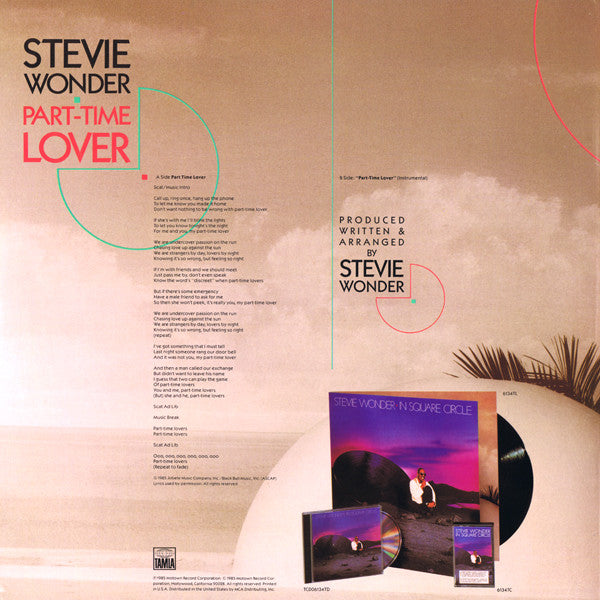 Stevie Wonder : Part-Time Lover (12" Version) (12", Single)