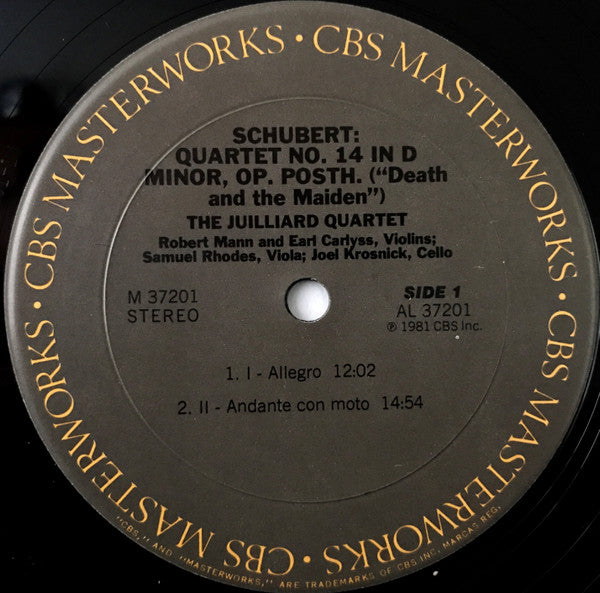 Schubert*, Juilliard Quartet* : Quartet No.14 Death And The Maiden (LP, Album)