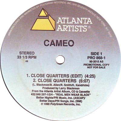 Cameo : Close Quarters (12", Promo)