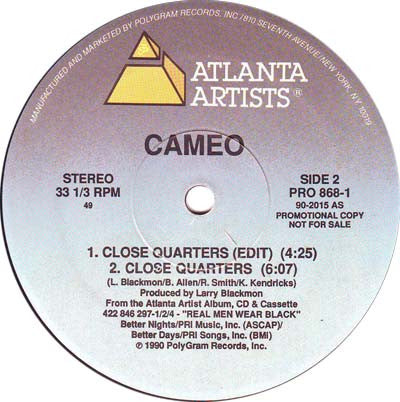 Cameo : Close Quarters (12", Promo)