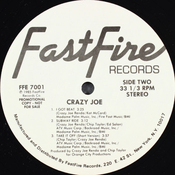 Joe Renda : Crazy Joe Show (12", EP, Promo)