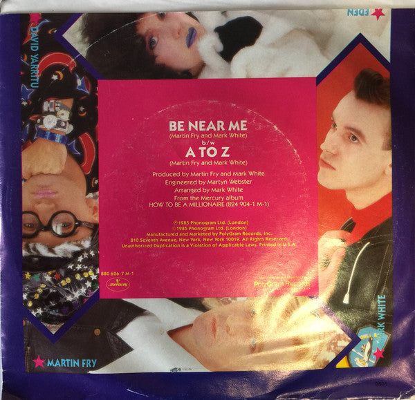 ABC : Be Near Me (7", Single)