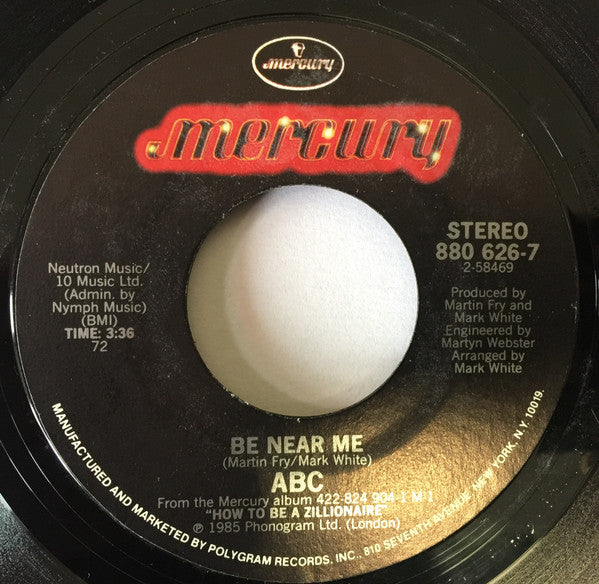 ABC : Be Near Me (7", Single)