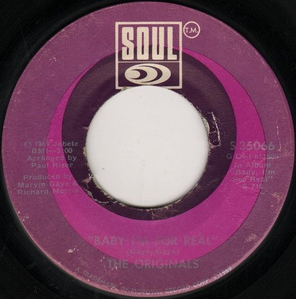 The Originals : Baby I'm For Real / Moment Of Truth (7", Single)