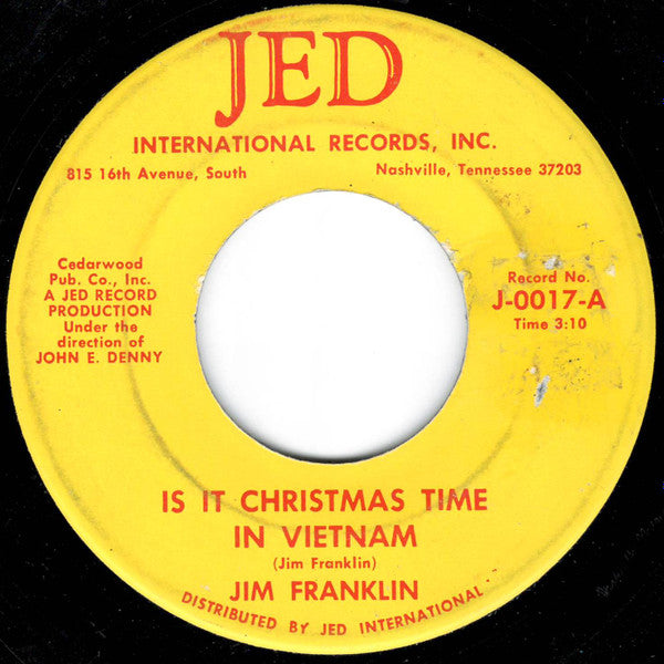 Jim Franklin (5) : Is It Christmas Time In Vietnam (7", Single)