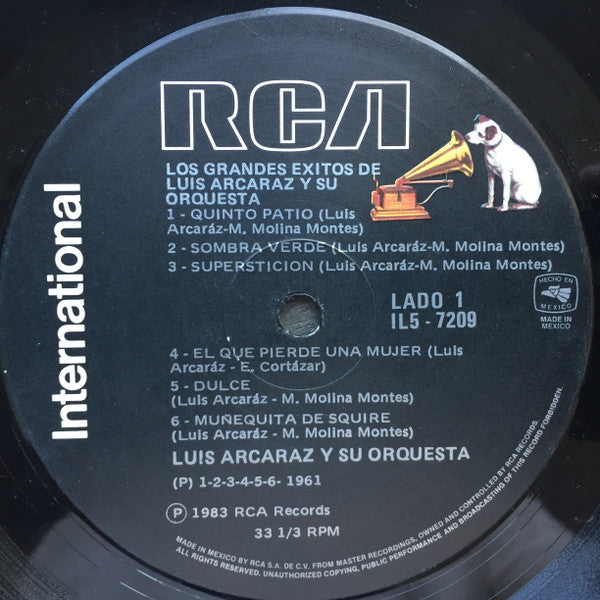 Luis Arcaraz Y Su Orquesta : Los Grandes Exitos De Luis Arcaraz (LP, Comp)