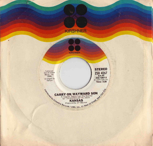 Kansas (2) : Carry On Wayward Son (7", Single)
