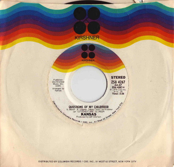 Kansas (2) : Carry On Wayward Son (7", Single)