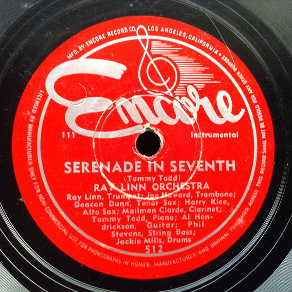 Ray Linn Orchestra* : Serenade In Seventh / Escape (Shellac, 10")