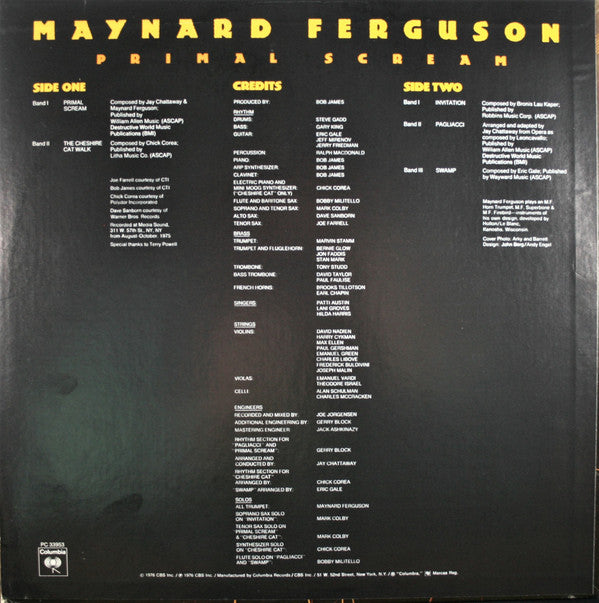 Maynard Ferguson : Primal Scream (LP, Album, Ter)