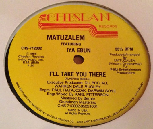 Matuzalem Featuring Iya Ebun : I'll Take You There (12")