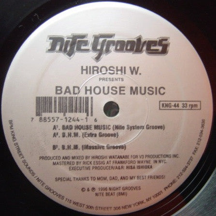 Hiroshi W.* : Bad House Music (12")