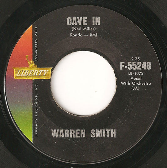 Warren Smith (3) : I Don't Believe I'll Fall In Love Today / Cave In (7", Single)