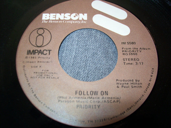 Priority (2) : Follow On (7", Promo)
