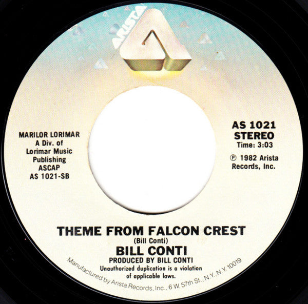 Bill Conti : Theme From Dynasty / Theme From Falcon Crest (7")