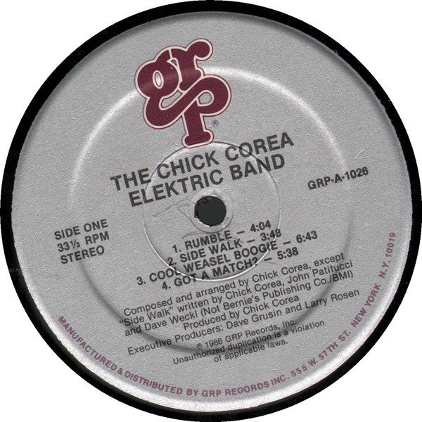 The Chick Corea Elektric Band : The Chick Corea Elektric Band (LP, Album)