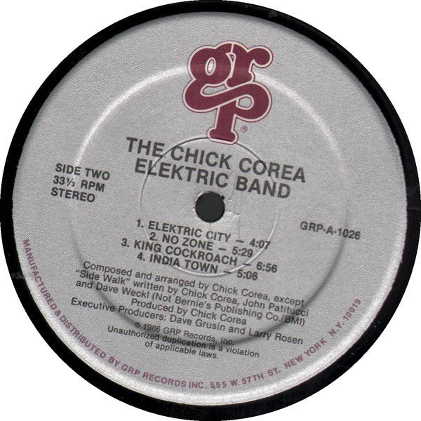 The Chick Corea Elektric Band : The Chick Corea Elektric Band (LP, Album)