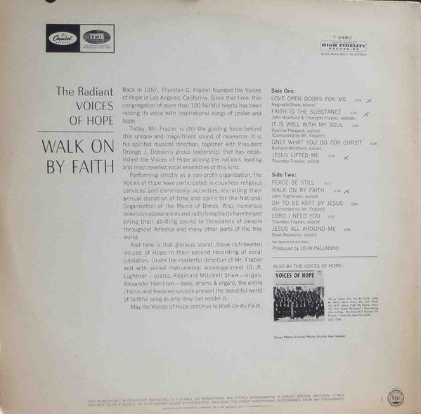 The Voices Of Hope : Walk On By Faith (LP, Mono)