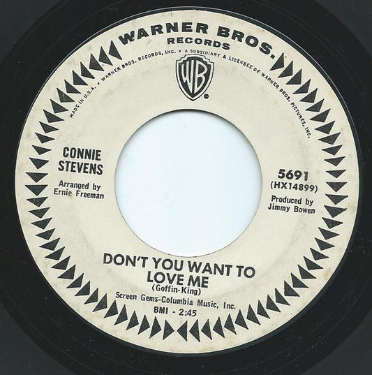 Connie Stevens : Don't You Want To Love Me / In My Room (7", Single, Whi)