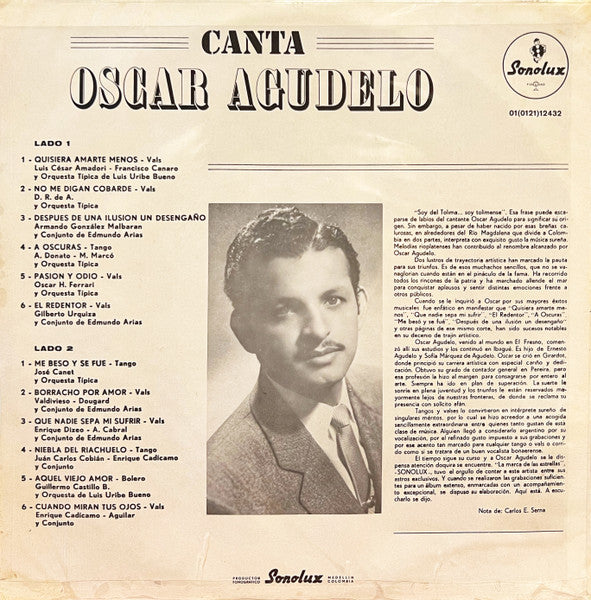Oscar Agudelo : Canta (LP, Album, RE)