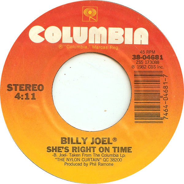 Billy Joel : Keeping The Faith (7", Single, Styrene, Pit)