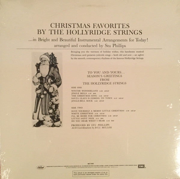 The Hollyridge Strings : Christmas Favorites (LP, Album, RE)