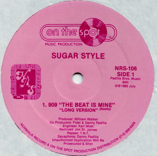 Sugar Style : 909 - The Beat Is Mine (12")