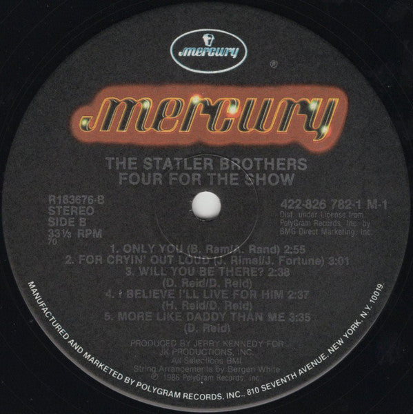 The Statler Brothers : Four For The Show (LP, Album, Club, RE, Ind)