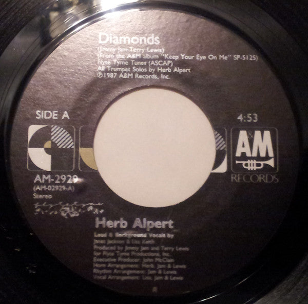 Herb Alpert : Diamonds (7", Single, Styrene, Ind)