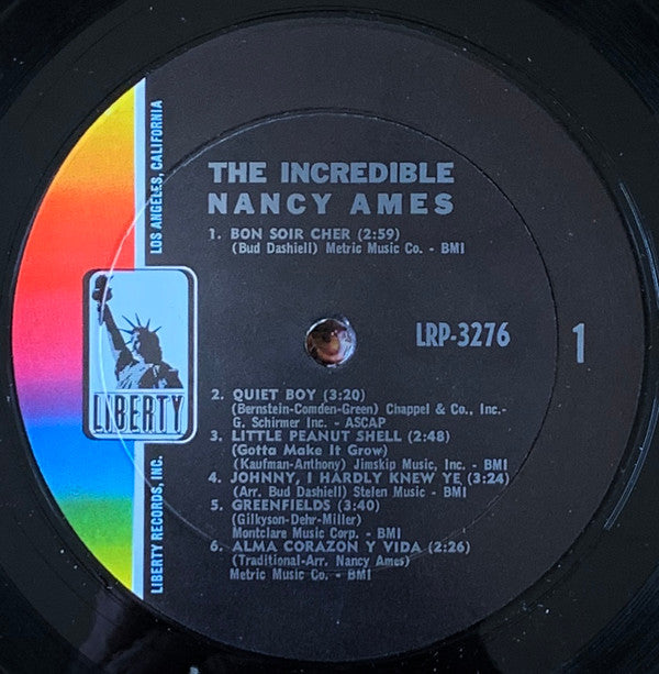 Nancy Ames : The Incredible Nancy Ames (LP, Album, Mono)