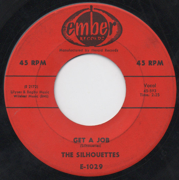 The Silhouettes : Get A Job / I Am Lonely (7", Single)