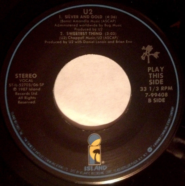 U2 : Where The Streets Have No Name (7", Single, SP )