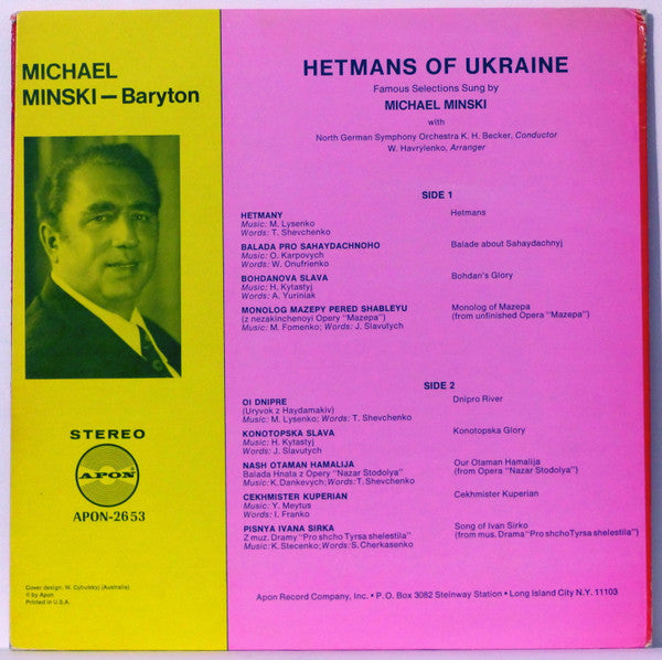 Michael Minsky : Hetmans Of Ukraine (LP)