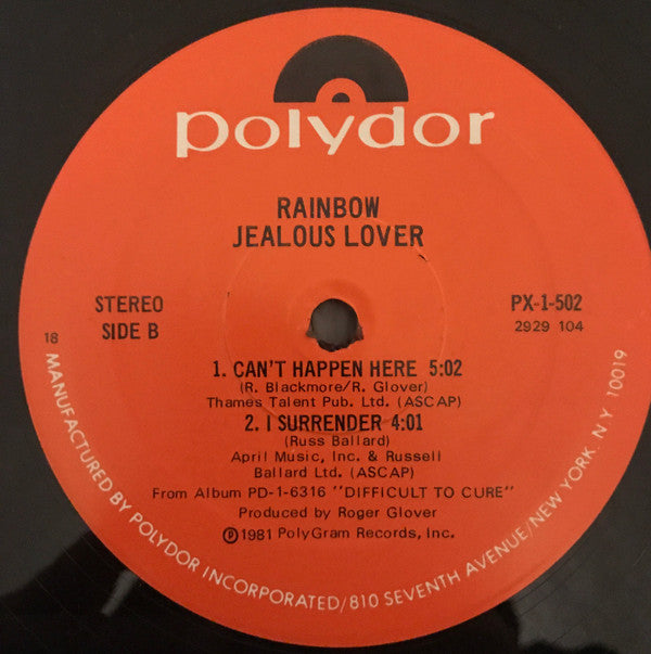 Rainbow : Jealous Lover (12", EP, 18 )