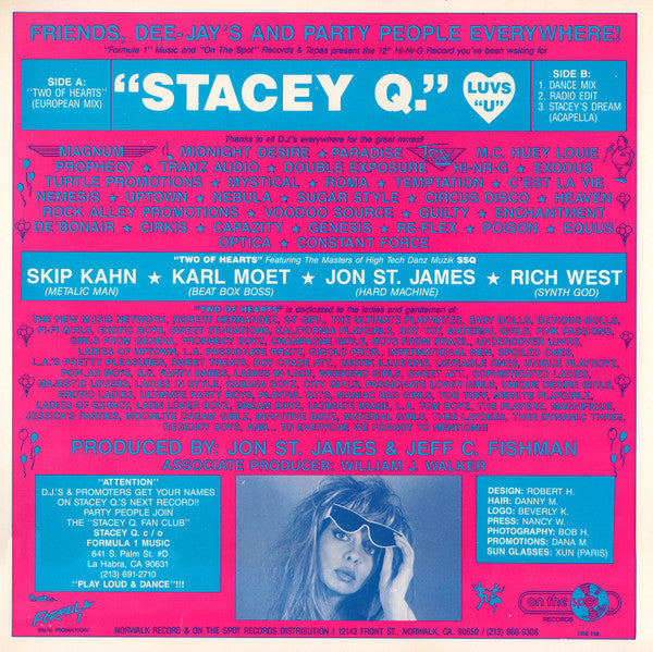 Stacey Q : Two Of Hearts (12", Single)