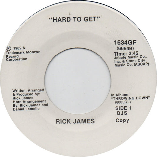 Rick James : Hard To Get (7", Single, Promo)