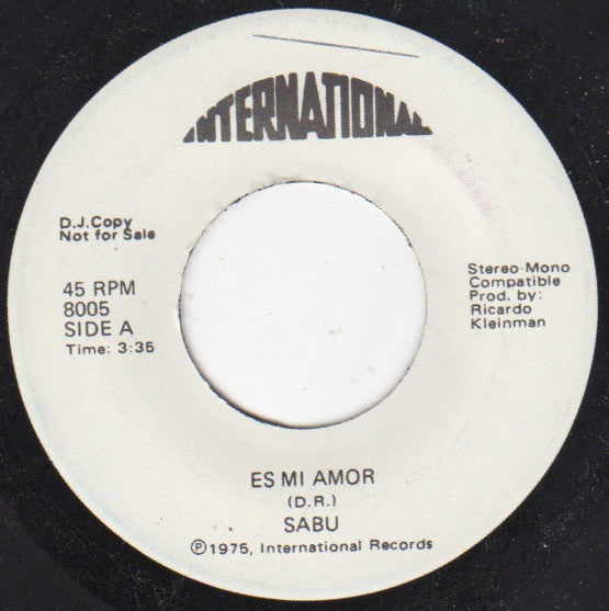 Sabú : Es Mi Amor (7", Single, Promo)