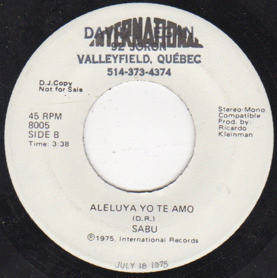 Sabú : Es Mi Amor (7", Single, Promo)