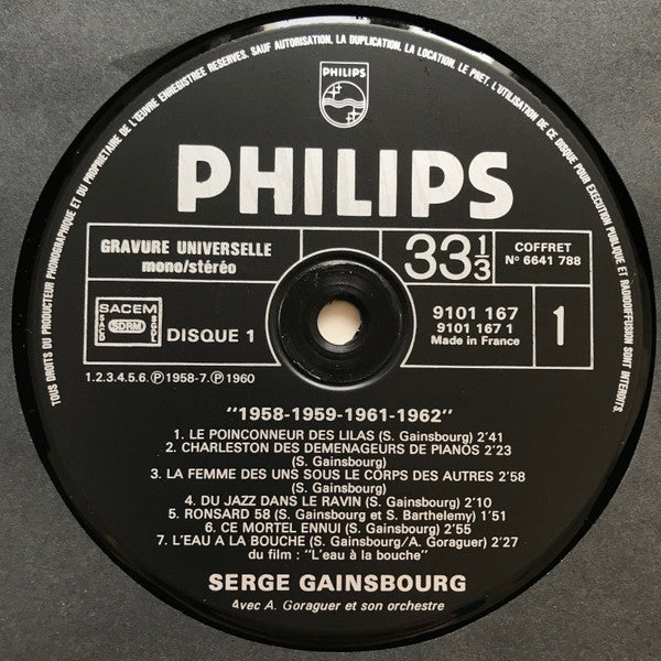Serge Gainsbourg : Gainsbourg (Chansons De 1958 A 1977 Choisies Par L'Auteur) (Box + 6xLP, Comp, Ltd)