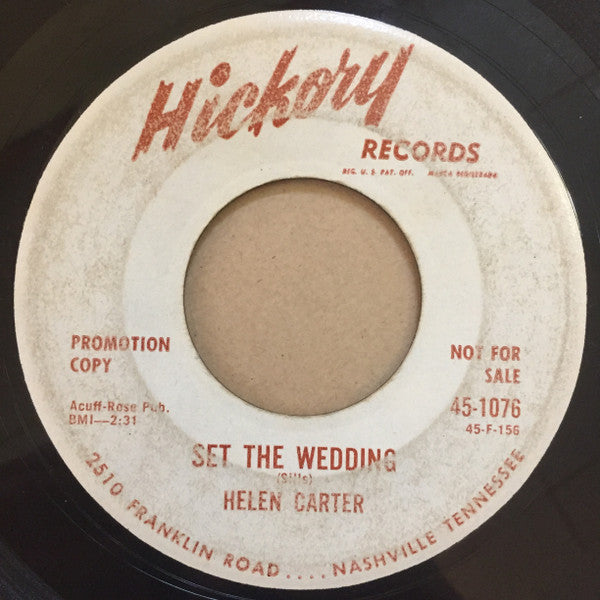 Helen Carter (2) : Set The Wedding / What's To Become Of Me Now (7", Single, Mono)