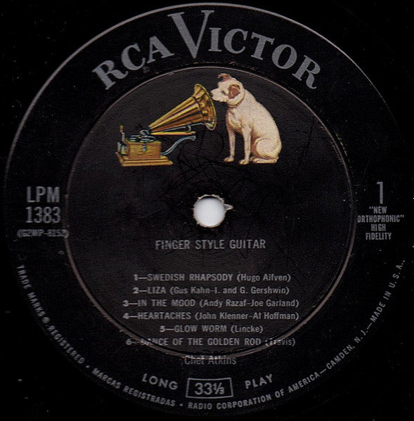 Chet Atkins : Finger-Style Guitar (LP, Album, Mono)