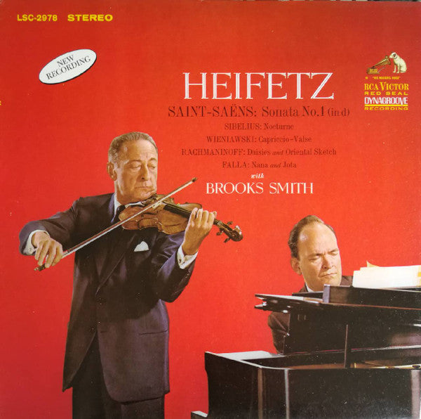 Saint-Saens* / Sibelius* / Wieniawski* / Rachmaninoff* / Falla* - Heifetz* , With Brooks Smith (2) : Sonata No.1 (in D) / Nocturne / Capriccio-Valse / Daisies And Oriental Sketch / Nana And Jota (LP, Album)