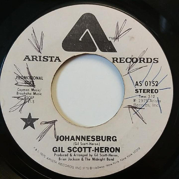 Gil Scott-Heron : Johannesburg (7", Mono, Promo, Styrene)