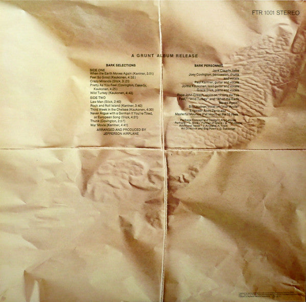 Jefferson Airplane : Bark (LP, Album, Gat)