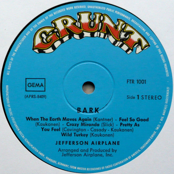 Jefferson Airplane : Bark (LP, Album, Gat)