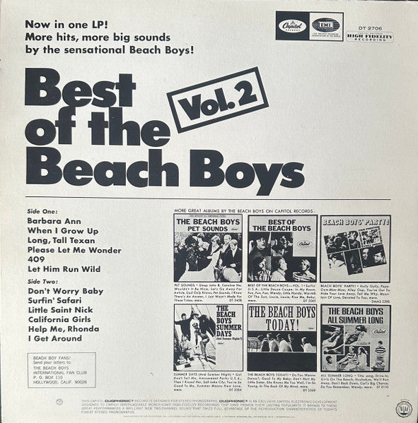 The Beach Boys : Best Of The Beach Boys Vol. 2 (LP, Comp, RE, RP, Duo)