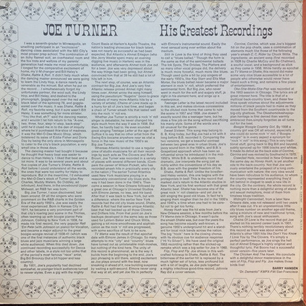 Big Joe Turner : His Greatest Recordings (LP, Comp, RE, PRC)