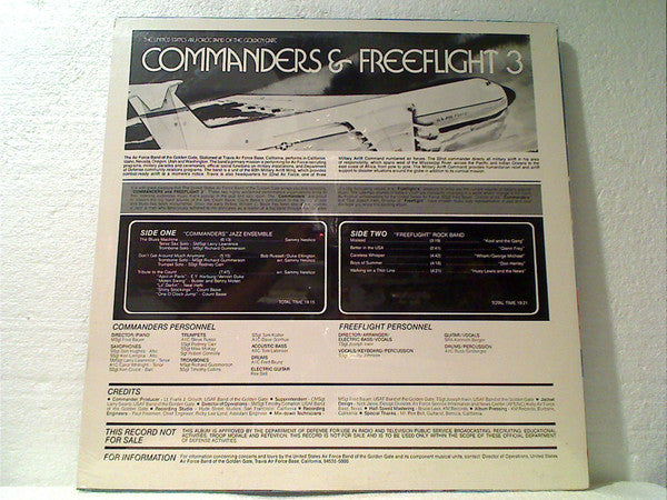 Air Force Band Of The Golden Gate, Commanders Jazz Ensemble & The United States Air Force Band Of The Golden Gate "Freeflight" Rock Band, Frank J. Grzych II : Commanders & Freeflight 3 (LP, Album)