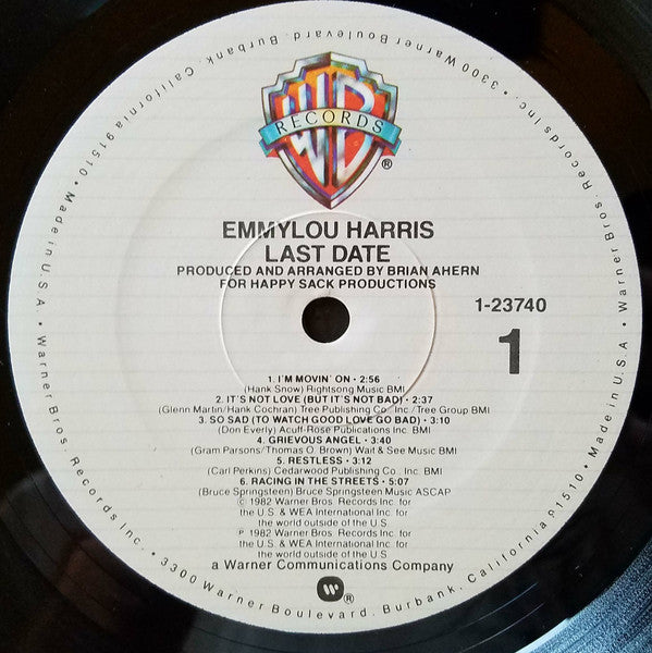 Emmylou Harris : Last Date (LP, Album, SRC)